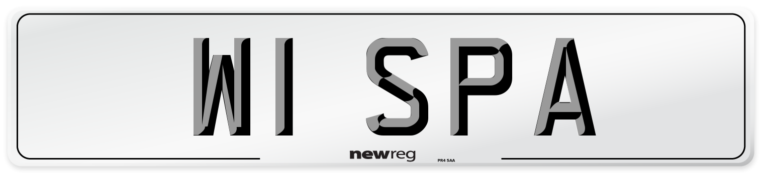 W1 SPA Number Plate from New Reg